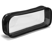 Estuche transparente para lápices, estuche transparente para lápices de examen, bolsa de almacenamiento de cosméticos con cremallera de PVC impermeable, bolsa de equipaje de viaje, bolsa de cosméticos de maquillaje (negro)