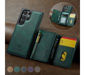 2-in-1 DetaChable Magnetic Leather Wallet Phone Case for Samsung Galaxy S23 24 25 Plus Ultra zipper card slot pocket phone cover