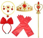Kids Princess Cosplay Costume Plastic Crystal Tiara Snowflake Jewelry Necklace Earrings Kit Girl Elsa Anna Party Dress Accessory