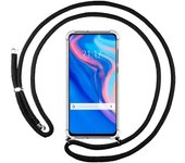 Tumundosmartphone Funda Colgante Transparente para Huawei P Smart Z con Cordon Negro