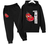 New Cars Sweatshirt Boy Sweatshirt Girls Lightning McQueen Sweatshirt Hoodies Pants 2Pcs Kids Tracksuits Children Clothing