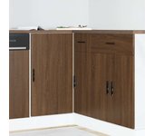 vidaXL Mueble bajo para fregadero “Lyon” en color Roble ahumado/Roble Sonoma/Blanco y más | almacenamiento funcional diseño moderno para baño dormitorio sala
