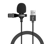 Portable 1.5m Lavalier Mini Microphone Type C Condenser Clip-on Lapel Mic Wired Usb USB-C 3.5mm Microfon for Mac Laptop PC Phone