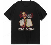 Rapper Eminem Graphic Print T Shirt Vintage Fashion Casual Crew Neck Short Sleeve  T Shirt Women