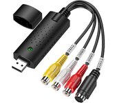 Convertidor de VHS a digital, tarjeta de captura de video Hi8 VHS a DVD, adaptador de convertidor de audio y video digital, convertidor de VHS a USB, DVD, USB 2.0 para Windows 10/8/7 a