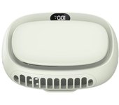 1800mAh mini ventilador de mano multifuncional con pantalla y velocidad, USB recargable, colgando alrededor del cuello, 5 velocidades