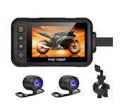 1080P Waterproof Motorcycle Camera DVR Motorcycle Dashcam 3.0 Inch Front Rear Camera Video Motorcycle Recorder Moto Accessories