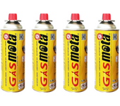 Cartucho Gas Camping MOTA 227g con Válvula de Seguridad | Pack 4 cartuchos Gas  | Compatible con Soplete y Cocina Portátil, Gas Eficiente y Seguro