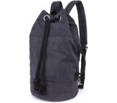 Lona Bolsos mochila Hombre Mujer Bolsos bandolera Bolsas de cuerdas Bolsas de viaje Bolsas de gimnasia Mochilas tipo casual Mochilas para deportes y aire libre.(L-Negro)