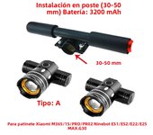 Electric Scooter LED Lamps Headlight USB Rechargeable Zoomable Bike Light for Xiaomi 1S M365 PRO2 Ninebot Skateboard Accessories