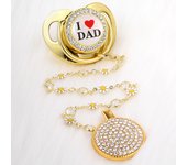 Luxury Pacifier Beads Bling Hot Selling Baby Gold Pacifier Holder For Shower Gift  Appease Play Mouth Spot Su Chupetes De Lujo