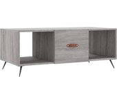 vidaXL Mesa de centro madera contrachapada 102x50x40 cm Blanco, Negro, Blanco brillante Mesita de Salón o Comedor o Auxiliar Mesa de Café Meuble Salón