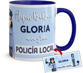 Kembilove Taza cerámica policia local - tazas de cafe - tazas originales para regalar - tazas desayuno 350ML – Policia Local - Regalo original para policías - Cumpleaños, jubilación, graduación, navidad