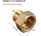 1/8 1/4 3/8 1/2 3/4 Female to Male Threaded Hex Bushing Reducer Connectors Copper Pipe Fitting Water Gas Adapter Connector