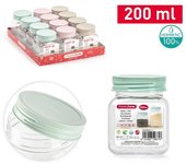 Plastic Forte - Juego de 4 Botes Classic Cuadrados 0.2L. Ideales Despensa. Rosa