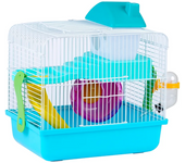 Jaula para roedores hamster casita 2 niveles casita hamster resistente buena ventilación  28.9x22.2x30.1cm