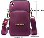 Cross-body mobile phone bag men and women general hang neck wrist pocket purse stand-up purse with one shoulder headphone bag