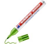 edding 3000 marcador permanente - verde claro - 1 rotulador - punta redonda 1,5-3 mm - indeleble de secado rapido - resistente al agua y a los borrones - carton, plastico, madera, metal - universal