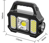 USB Rechargeable Flashlight Waterproof 6 Gear COB/LED Torch Light Portable Powerful Lantern Solar Light For Home Camping Hiking