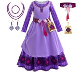 Wish Asha Girls Dress Catoon Movies Carnival Halloween Costumes Party Performance Princess Dresses Christmas Role Play Prom Gown