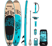 FITFIU Fitness KOEHOE- Tabla Paddle Surf Hinchable 320x81x15 cm, SUP Inflable con Remo, Bomba, 3 Aletas y Accesorios, Ideal para Todos los Niveles (Azul)
