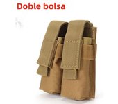 9mm Pistol Magazine Pouch Tactical Double Molle Belt Dual Mag Bag Flashlight Holder Attachment Package Gun Hunting Accessories