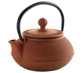 LACOR Tetera de hierro fundido Lacor - Naranja- Capacidad 0,6 Litros.