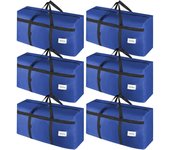 Bolsas de mudanza de 6 paquetes, resistentes, extra grandes, suministros y cajas de mudanza con crematras y ASAS reforzadas, bolsas de embalaje Universitarias transparentes para mudanzas, bolsas de almacenamiento, artículos para Esacales