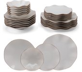 Vajilla Güral Porselen Nesrin Cobre de Porcelana, 24 piezas para 6 personas – Vajilla Completa y Elegante
