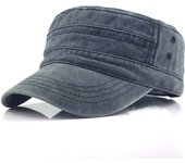 Gorras militares de algodón lavado Gorras de cadete del ejército Diseño único Gorra vintage de parte superior plana