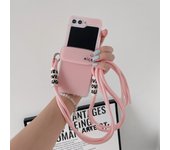 for Samsung Galaxy Z Flip 5 4 3 Lanyard Clear Smile Hard Korea