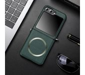 Luxury Litchi Leather Magsafe Wireless Charge Case for Galaxy ZFlip 6 Flip 4 5 ZFlip4 Zflip5 Magnetic Shockproof Cover