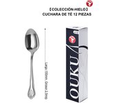 Mr.Spoon Serie Hielo Cucharas 12, 48 o 120 piezas,Acero inoxidable 18/10,Alta calidad y acabado,Cuchara sopera largo 206mm,cuchara postre181mm,cuchara té y café 155mm/112mm,Mango monobloque,Apto para lavavajillas,Caja ecológico,Para casa,hotel,restaurante