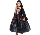 Disfraz de bruja de cuento de hadas para Halloween con capucha para niñas