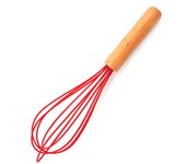 1pc silicone egg beater 10-inch wooden handle manual cake creamer and noodle mixer baking tool