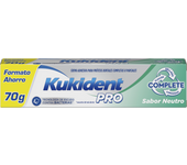 Kukident Pro Complete Sabor Neutro 70g - Crema Adhesiva para Prótesis Dentales con Fijación Fuerte y Sellado Absoluto