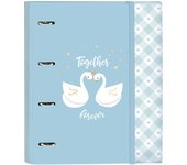 Carpeta de anillas Glow Lab Cisnes Azul 27 x 32 x 3.5 cm