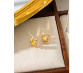 Fashionable stainless steel lettering zircon earrings dating party mother's Day Gift