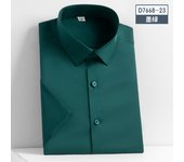 5XL Silk Smooth Formal Dress Quality Social Summer Short Sleeve Men's Shirt Business Slim Fit Casual Pure White Non iron
