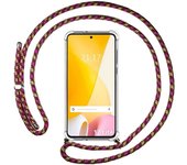 Funda Colgante Transparente para Xiaomi 12 Lite 5G con Cordon Rosa / Dorado