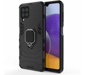 PC TPU Cubierta De La Caja Del Teléfono Híbrido Con Pie De Apoyo Soporte Del Anillo Para Samsung Galaxy A22 4G (versión Eu)
