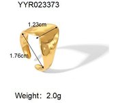 Encanto Anillos anchos que se pueden abrir de acero inoxidable de Color dorado para mujer, accesorio de adorno con dije de hojas