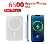 FGNS. Power Bank 6500mAh Magnético,Banco de energía magnético, Bateria Externa mag-Safe,Batería Inalámbrico 15W,PD 20W, Carga Rapida Inalámbrico Cargador Portátil Compatible con iPhone 15/14/13/12 Pro/Pro MAX, Android, Color Blanco