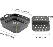 Air Fryer Silicone Tray Fried Chicken Baking Tool Oven Baking Tray with Divider Plate Reusable Liner  Airfryer Silicone Basket
