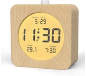 Reloj despertador digital, reloj despertador de madera con pantalla LCD, función de repetición, luz nocturna, cuadrado