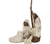 CAPRILO REGALOS & DECORACIÓN Figura Decorativa Religiosa de Resina "Nacimiento con Espejitos". Adornos y Esculturas. Belenes. Decoración Hogar. Regalos Originales. Navidad y Reyes. 30 x 14 x 36 cm.