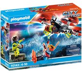 Playmobil Rescate Marítimo: Buzo con Dron de Rescate y Cabestrante
