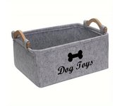 1pc Felt Pet Toy Box, Dog Toy Box, Storage Basket Chest Organizer For Organizing Pet Toys, Blankets, Leashes And Food