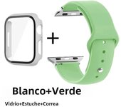 Glass+Case+Strap for Apple Watch Band 42mm 44mm 41mm 40mm 38mm 45mm 49mm Screen Protectors for Apple IWatch Series 8 7 6 SE 5 4
