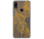 Tumundosmartphone Funda Gel Transparente para Xiaomi Redmi Note 7 diseño Hojas Dibujos